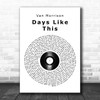 Van Morrison Days Like This Vinyl Record Song Lyric Music Wall Art Print