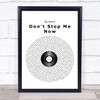 Queen Don't Stop Me Now Vinyl Record Song Lyric Music Wall Art Print