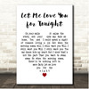 Kariya Let Me Love You for Tonight White Heart Song Lyric Print