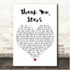 Katie Melua Thank You, Stars White Heart Song Lyric Print