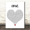 Kendrick Lamar LOVE. White Heart Song Lyric Print