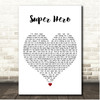 Atreyu Super Hero White Heart Song Lyric Print