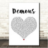 Avenged Sevenfold Demons White Heart Song Lyric Print