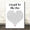 Avicii vs Nicky Romero I Could Be the One White Heart Song Lyric Print