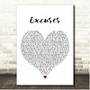 Olly Murs Excuses White Heart Song Lyric Print