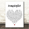 Bee Gees Lamplight White Heart Song Lyric Print