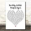 Showaddywaddy Pretty Little Angel Eyes White Heart Song Lyric Print