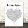 Stephen Sondheim Being Alive White Heart Song Lyric Print