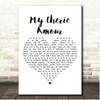 Stevie Wonder My Cherie Amour White Heart Song Lyric Print