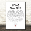 Beth Nielsen Chapman I Find Your Love White Heart Song Lyric Print