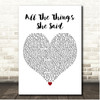 t.A.T.u. All the Things She Said White Heart Song Lyric Print