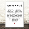 The Beatles Free As A Bird White Heart Song Lyric Print