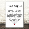 The National Fake Empire White Heart Song Lyric Print