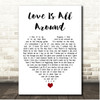 The Troggs Love Is All Around White Heart Song Lyric Print
