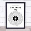 George Michael One More Try Vinyl Record Song Lyric Music Wall Art Print