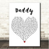 Abby Anderson Daddy White Heart Song Lyric Print