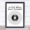 Alexander O'Neal If You Were Here Tonight Vinyl Record Song Lyric Music Wall Art Print