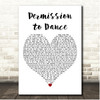 BTS Permission to Dance White Heart Song Lyric Print