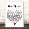 Buddy Holly Heartbeat White Heart Song Lyric Print