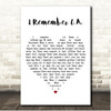 Céline Dion I Remember L.A. White Heart Song Lyric Print
