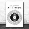 Art Garfunkel All I Know Vinyl Record Song Lyric Music Wall Art Print