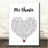 Christian Nodal Mi Chula White Heart Song Lyric Print