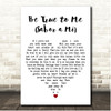 Doris Day Be True to Me (Sabor a Mi) White Heart Song Lyric Print