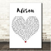 Elvis Costello Alison White Heart Song Lyric Print