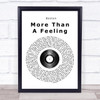 Boston More Than A Feeling Vinyl Record Song Lyric Music Wall Art Print