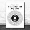 Bright Eyes First Day Of My Life Vinyl Record Song Lyric Music Wall Art Print