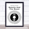 Celine Dion Beauty And The Beast Vinyl Record Song Lyric Music Wall Art Print