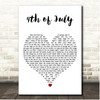 Amy MacDonald 4th of July White Heart Song Lyric Print