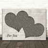 Liam Payne & Rita Ora For You Black & White Two Hearts Song Lyric Print