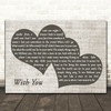 Ronan Keating With You Black & White Two Hearts Song Lyric Print