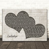 Billy Joel Lullabye (Goodnight, My Angel) Black & White Two Hearts Song Lyric Print