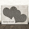 The Proclaimers Sunshine On Leith Black & White Two Hearts Song Lyric Print