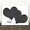 Jimi Hendrix Angel Music Script Two Hearts Song Lyric Print