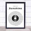 Gabrielle Sunshine Vinyl Record Song Lyric Music Wall Art Print