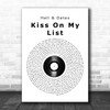 Hall & Oates Kiss On My List Vinyl Record Song Lyric Music Wall Art Print