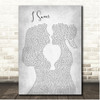 All 4 One I Swear Grey Lesbian Plain Couple Song Lyric Print