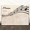 Genesis Mama Landscape Wavy Music Notes Song Lyric Print