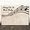 Johnny Bristol Hang On In There Baby Landscape Wavy Music Notes Song Lyric Print