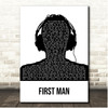 Camila Cabello First Man Black & White Man Headphones Song Lyric Print