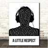 Erasure A Little Respect Black & White Man Headphones Song Lyric Print