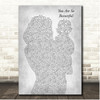 Joe Cocker You Are So Beautiful Mother & Baby Grey Song Lyric Print