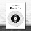 Lee Brice Rumor Vinyl Record Song Lyric Music Wall Art Print