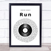 Leona Lewis Run Vinyl Record Song Lyric Music Wall Art Print