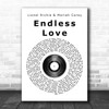 Lionel Richie & Mariah Carey Endless Love Vinyl Record Song Lyric Music Wall Art Print