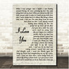 Climax Blues Band I Love You Vintage Script Song Lyric Print