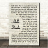 Conway Twitty Hello Darling Vintage Script Song Lyric Print